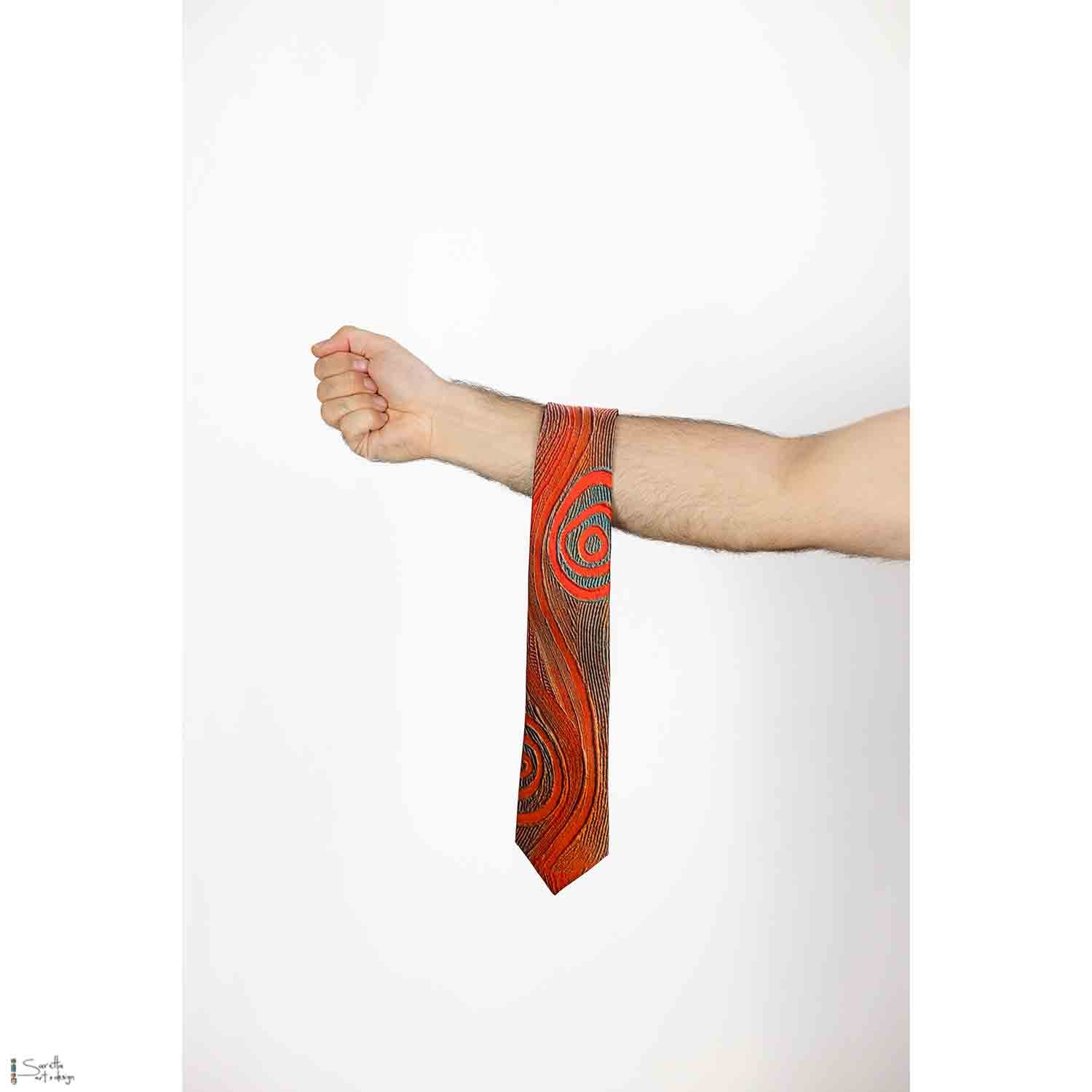 Men's Tie - Kari Kari - Beginning Time - Saretta Art & Design