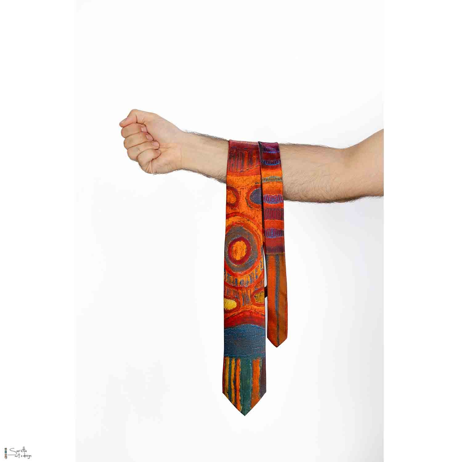 Men's Tie - Poorubang - Bora Ground - Saretta Art & Design