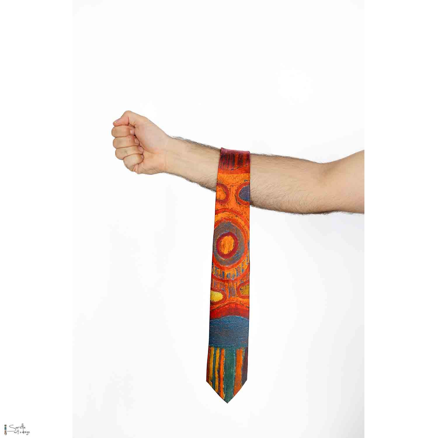 Men's Tie - Poorubang - Bora Ground - Saretta Art & Design