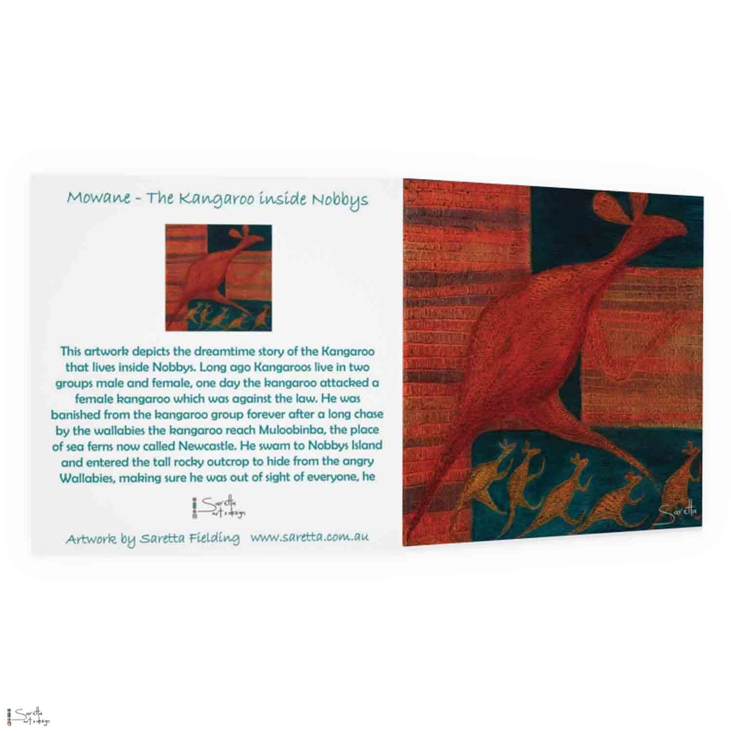 Greeting Card - Kaling Parai – Mowane - The Kangaroo inside Nobbys