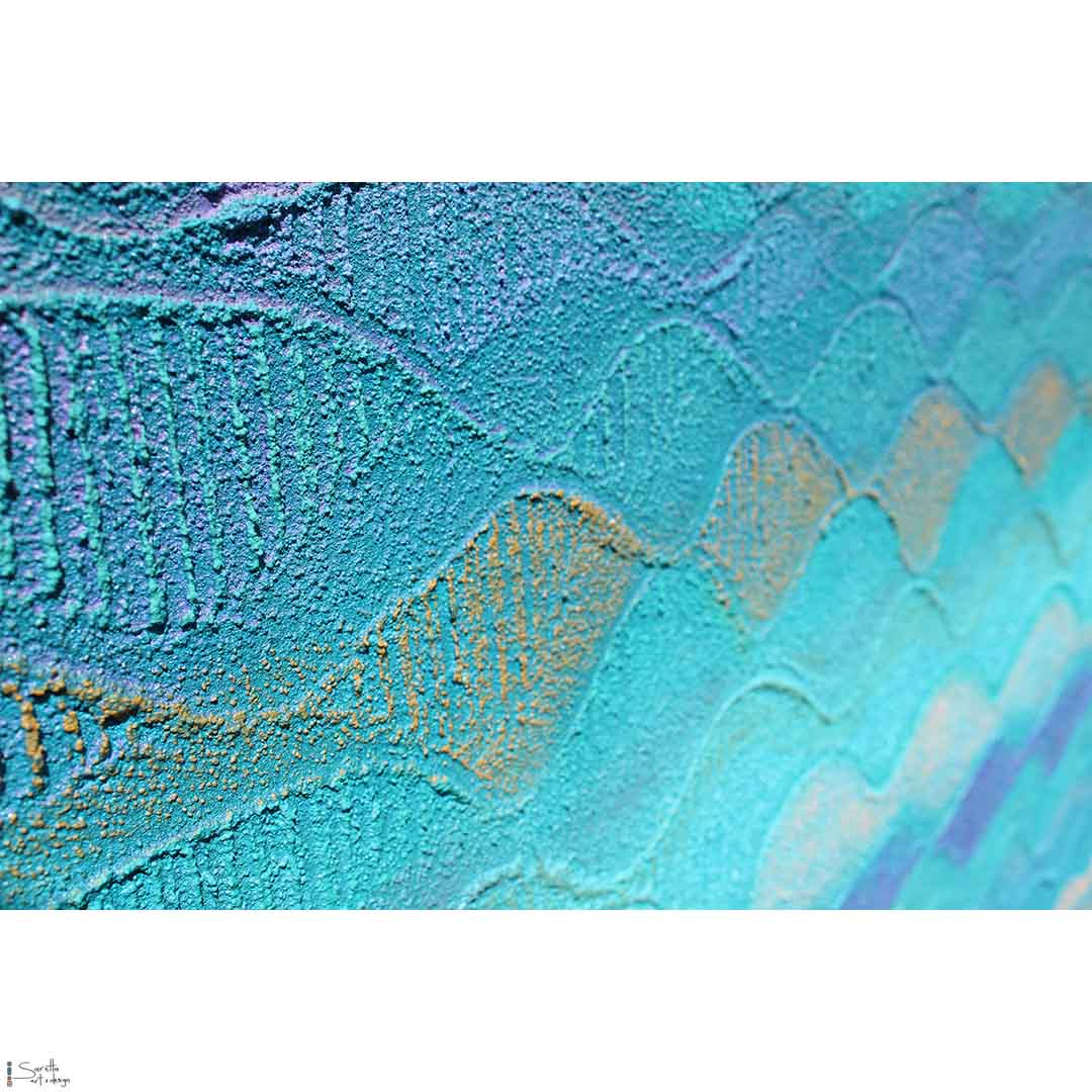 Close up of Middens artwork by Saretta