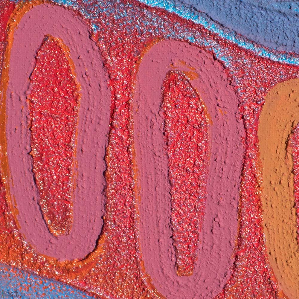 close up of Pantimay – Message series 8 Aboriginal artwork by Saretta