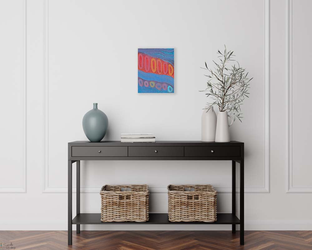 Pantimay – Message series 8 Aboriginal artwork by Saretta on wall