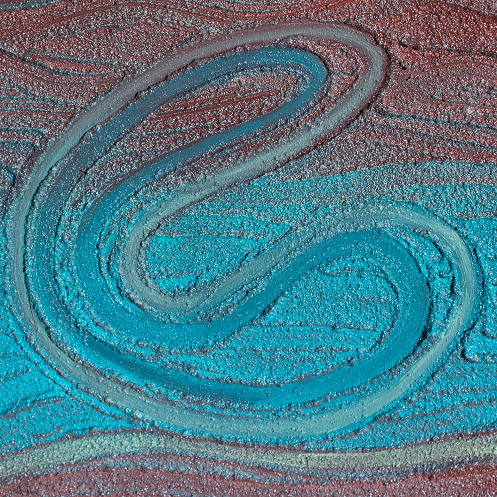 close up of Binhgai - Brothers Aboriginal artwork by Saretta