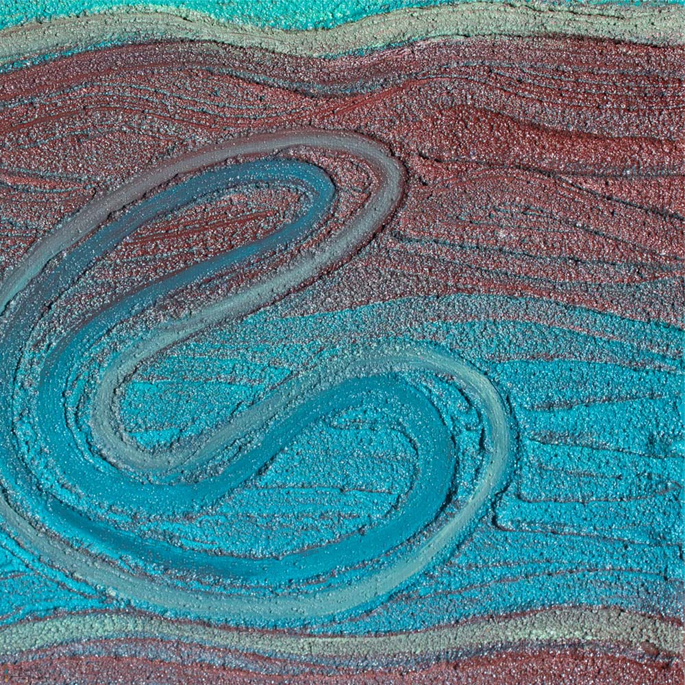 close up of Binhgai - Brothers Aboriginal artwork by Saretta