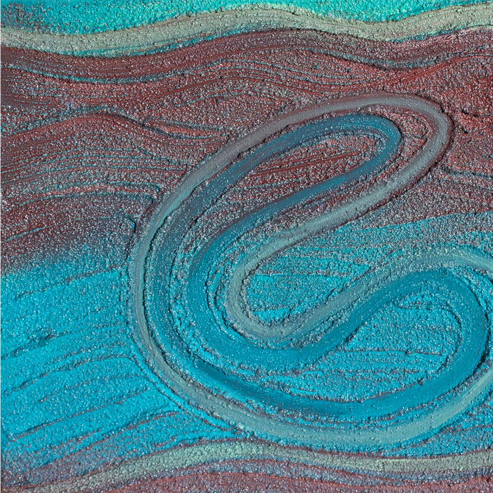 close up of Binhgai - Brothers Aboriginal artwork by Saretta