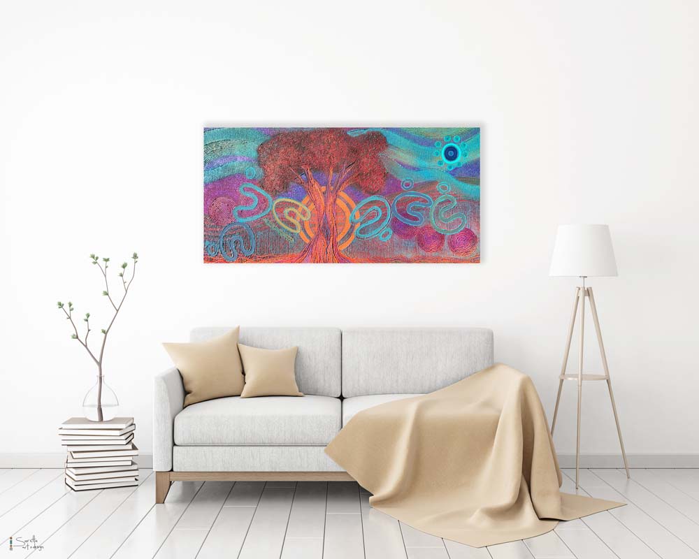 Mob Malang - Family Together Aboriginal artwork by Saretta on wall