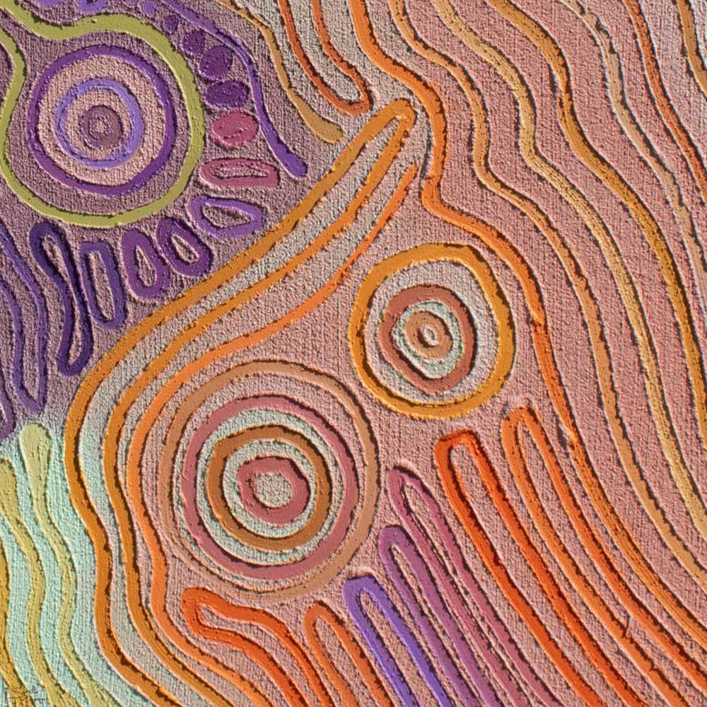 close up of Bowangkaliko Malang – Rise Together Aboriginal artwork by Saretta