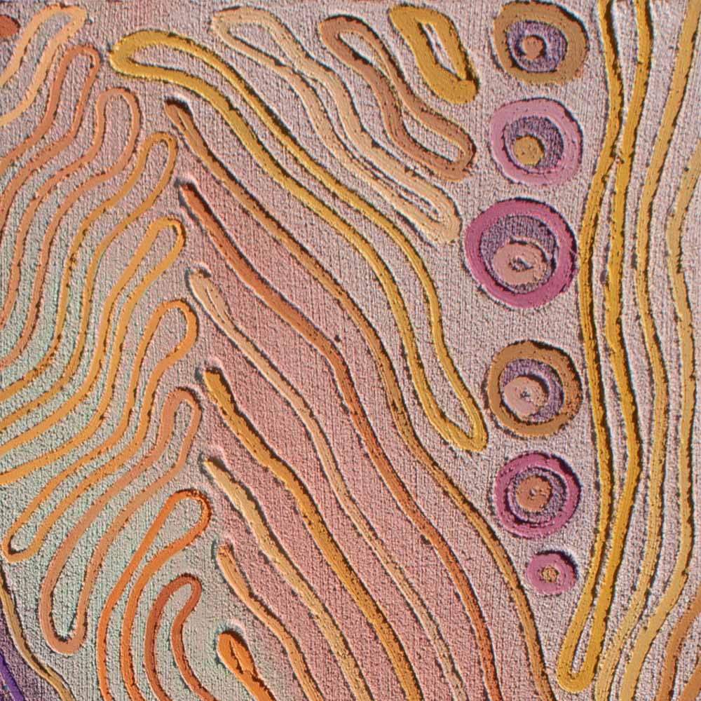 close up of Bowangkaliko Malang – Rise Together Aboriginal artwork by Saretta