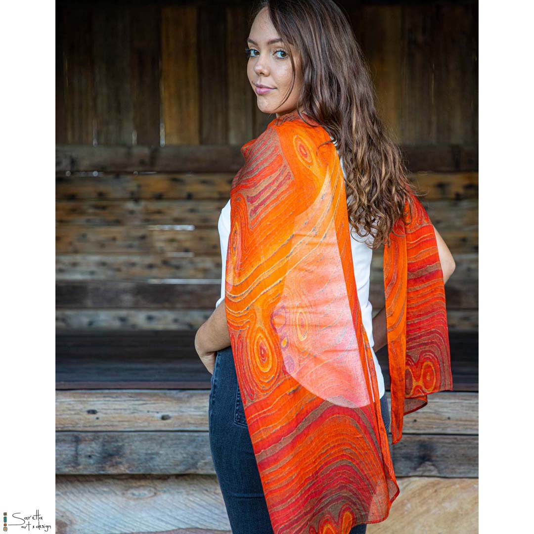 Corroboree Mangamaliko Wrap - Saretta Art & Design