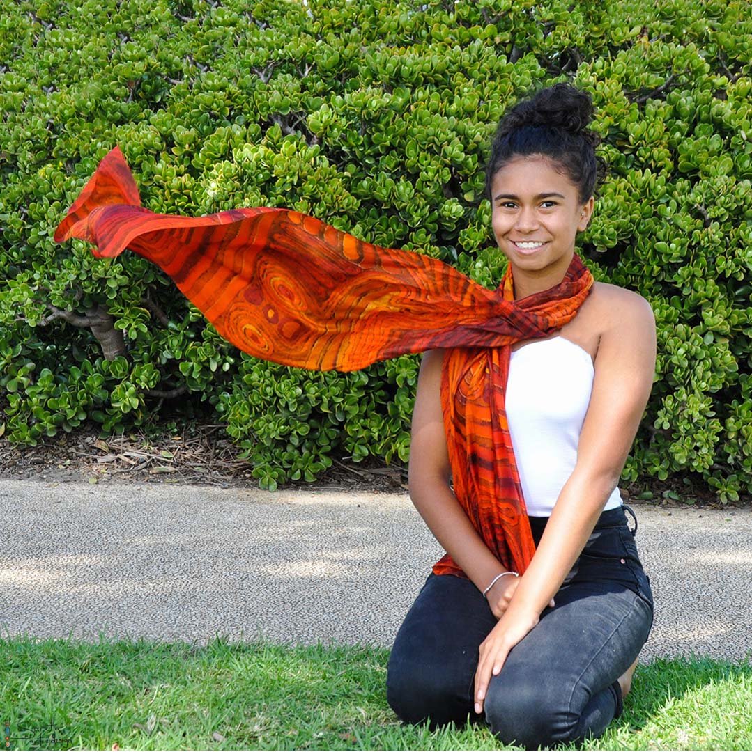 Corroboree Silk Scarf - Saretta Art & Design
