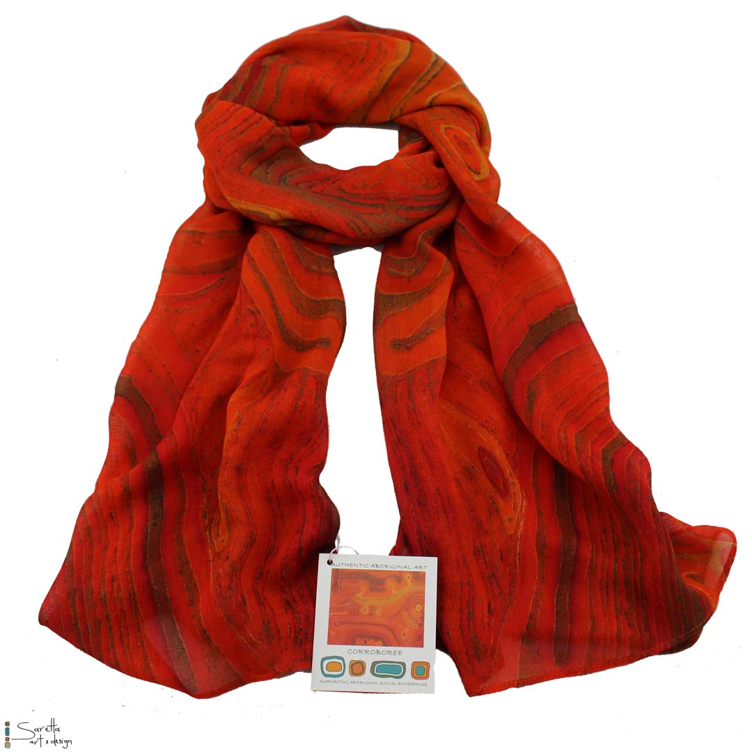 Corroboree Silk Scarf - Saretta Art & Design