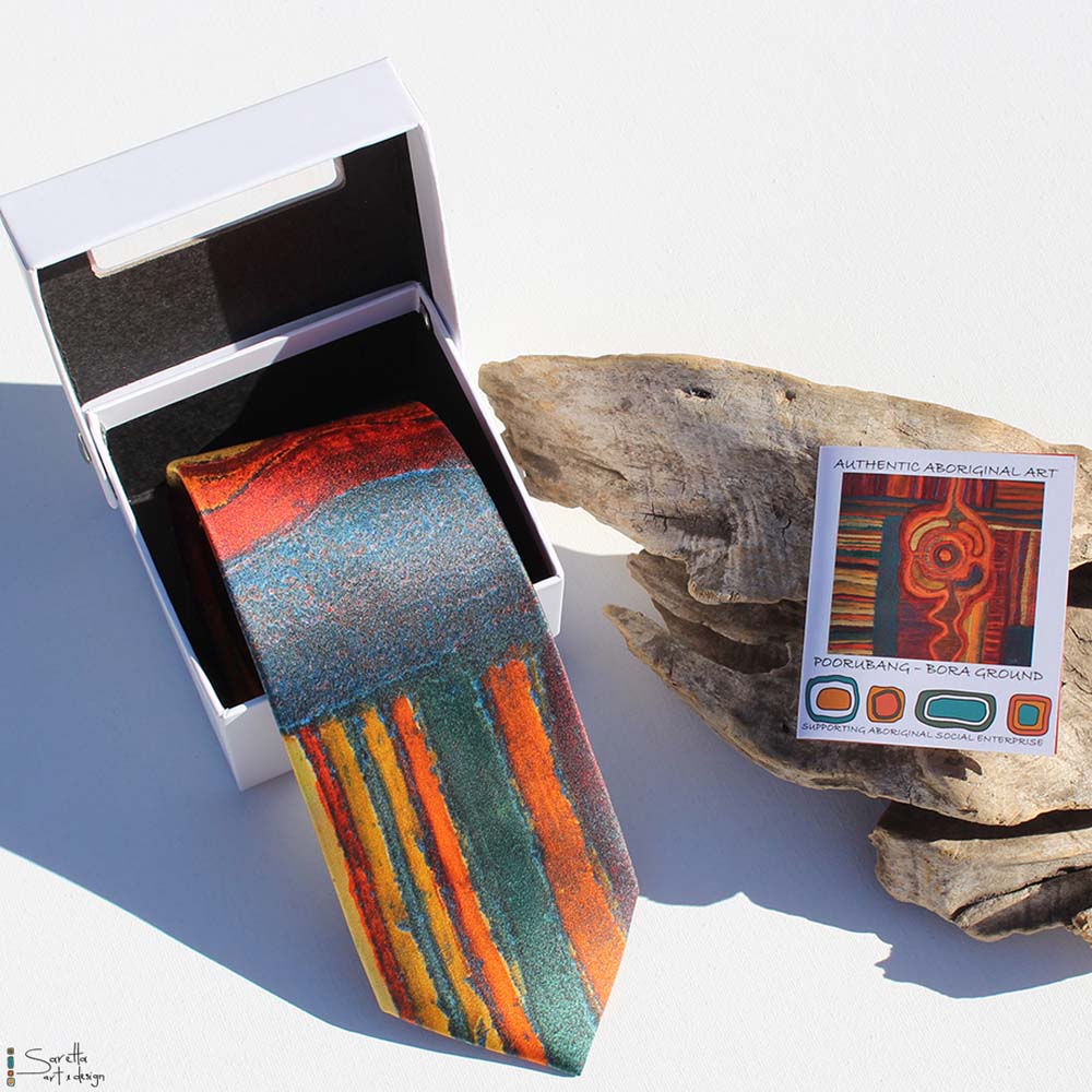 Men's Tie - Poorubang - Bora Ground - Saretta Art & Design