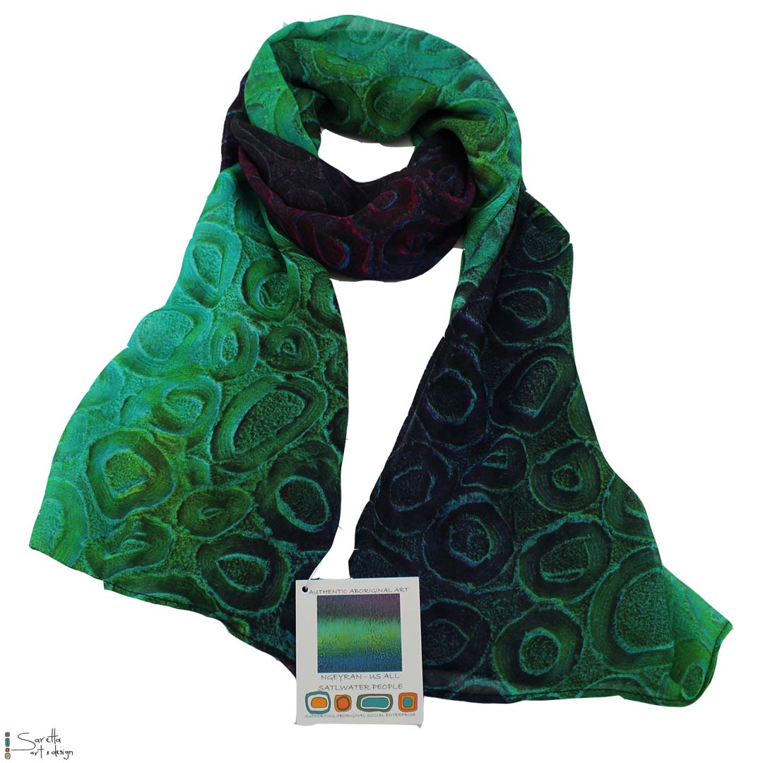 Ngeyran Saltwater Silk Scarf - Saretta Art & Design