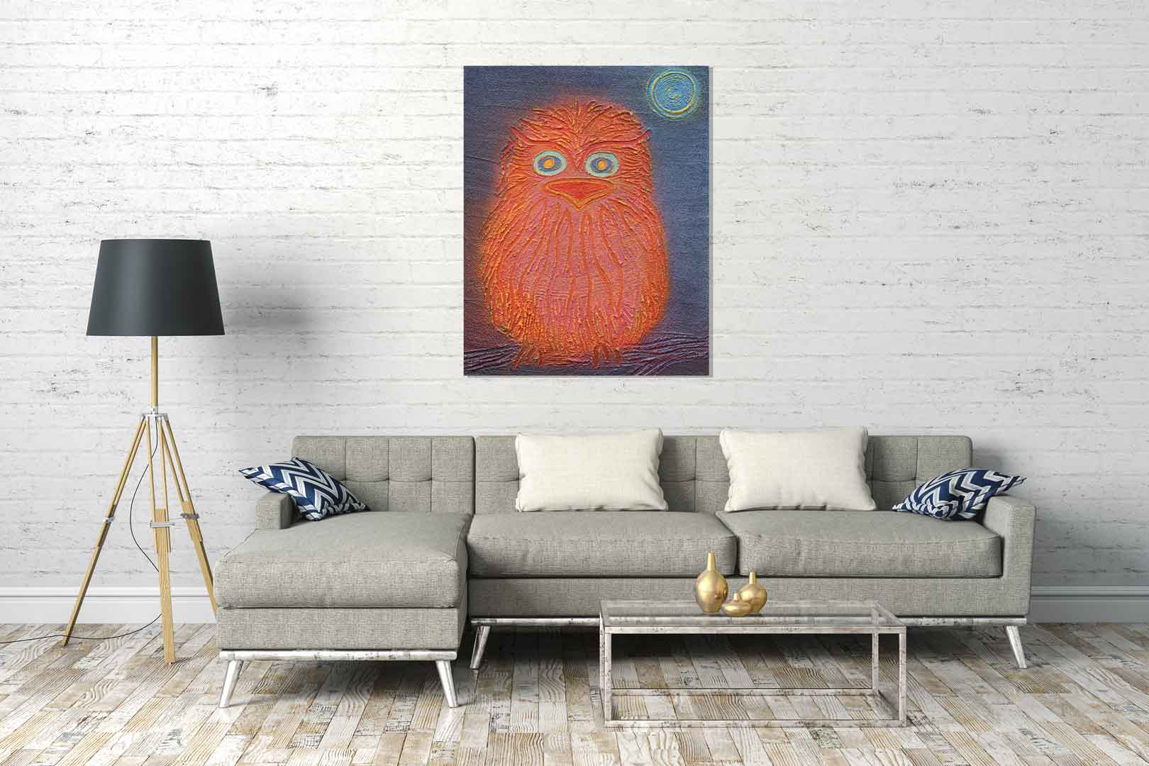 Canvas Print Yaayin - Tawny Frogmouth - Saretta Art & Design