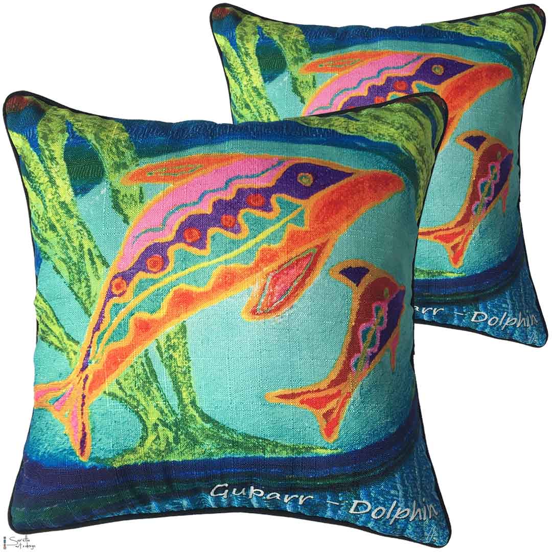 Cushion Cover - Totem Guparr Dolphin - Saretta Art & Design