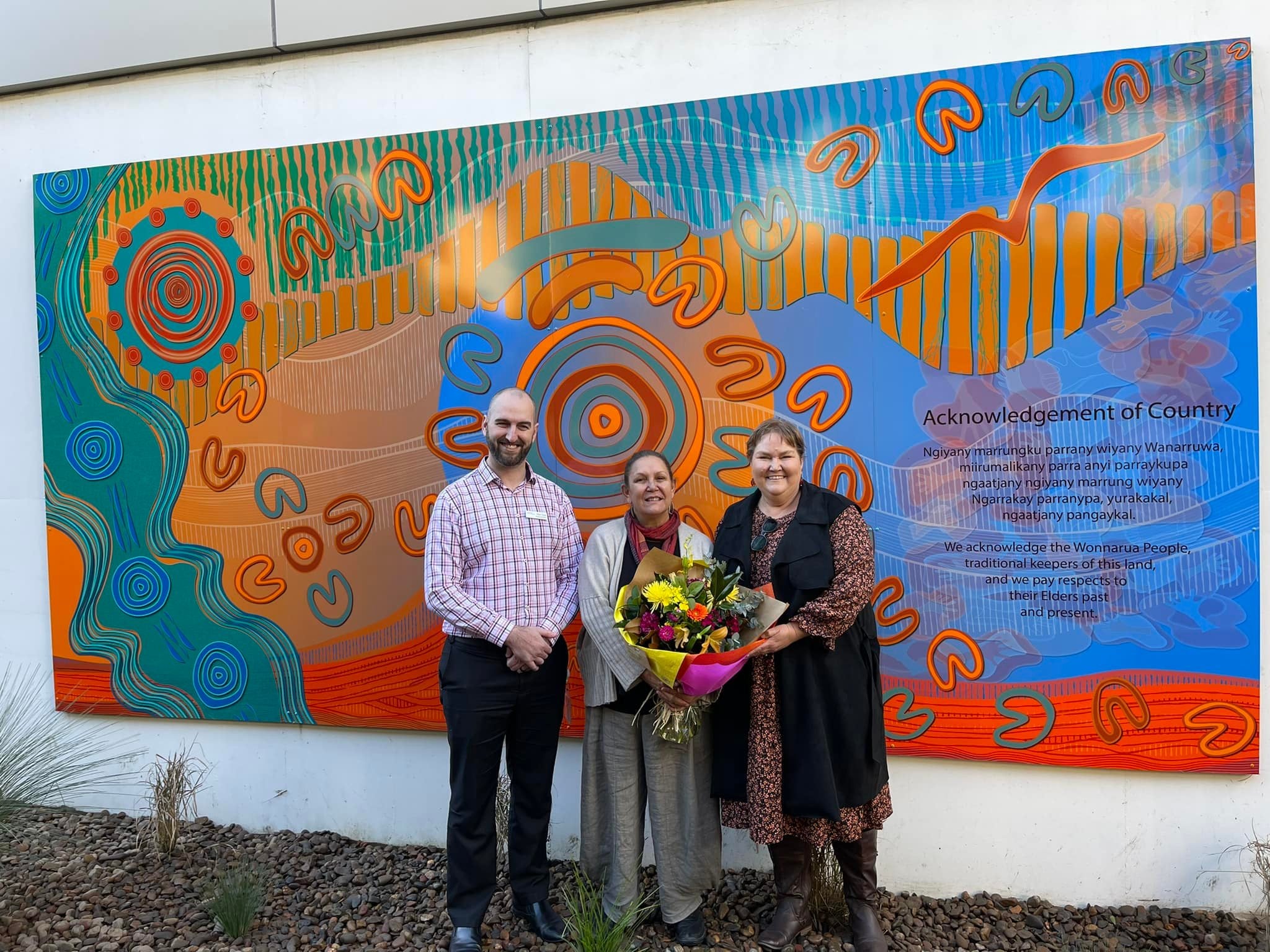 MAITLAND MERCURY - Mural by local Indigenous artist Saretta Fielding revealed at Maitland Private Hospital - Saretta Art & Design