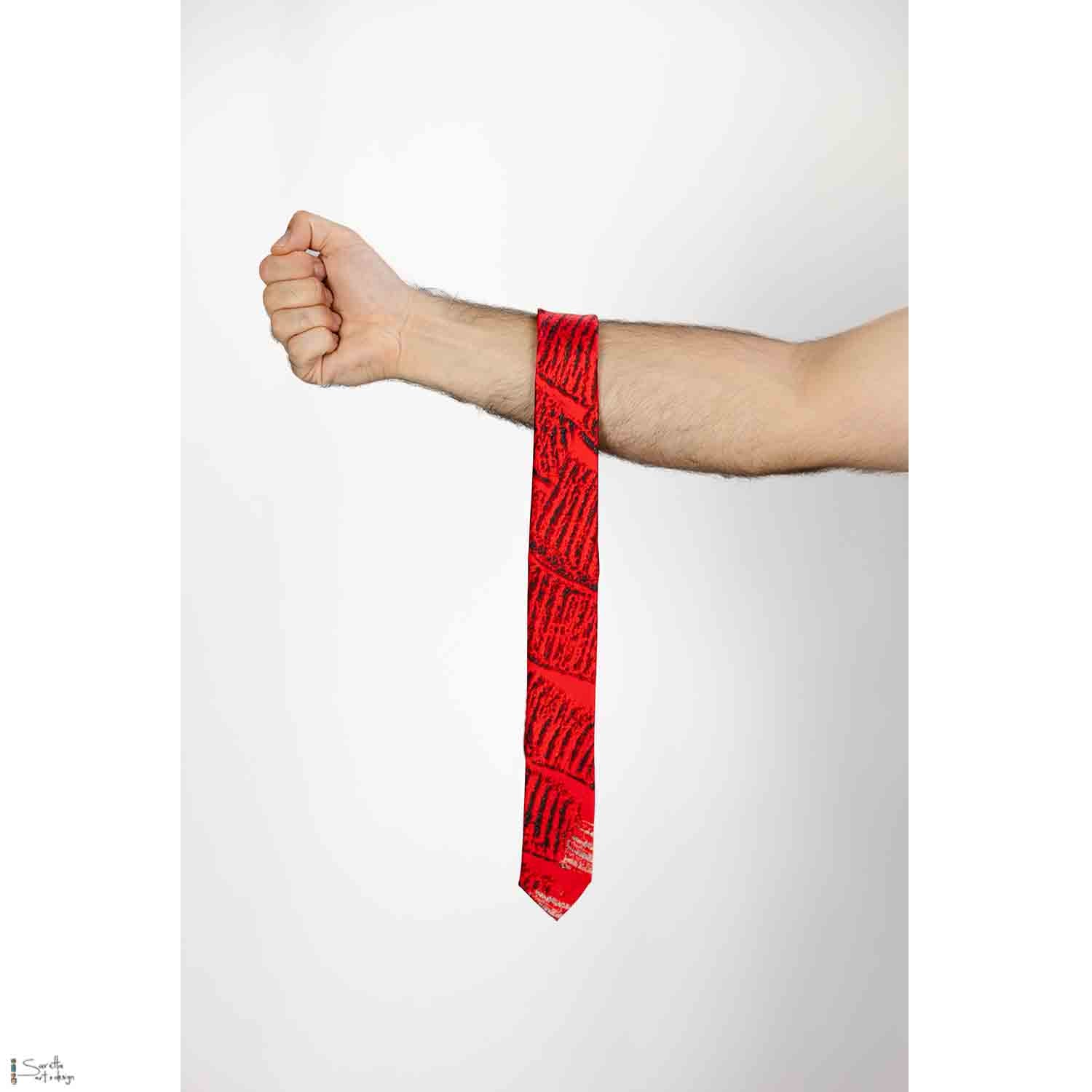 Men's Skinny Tie - Biraban - Saretta Art & Design