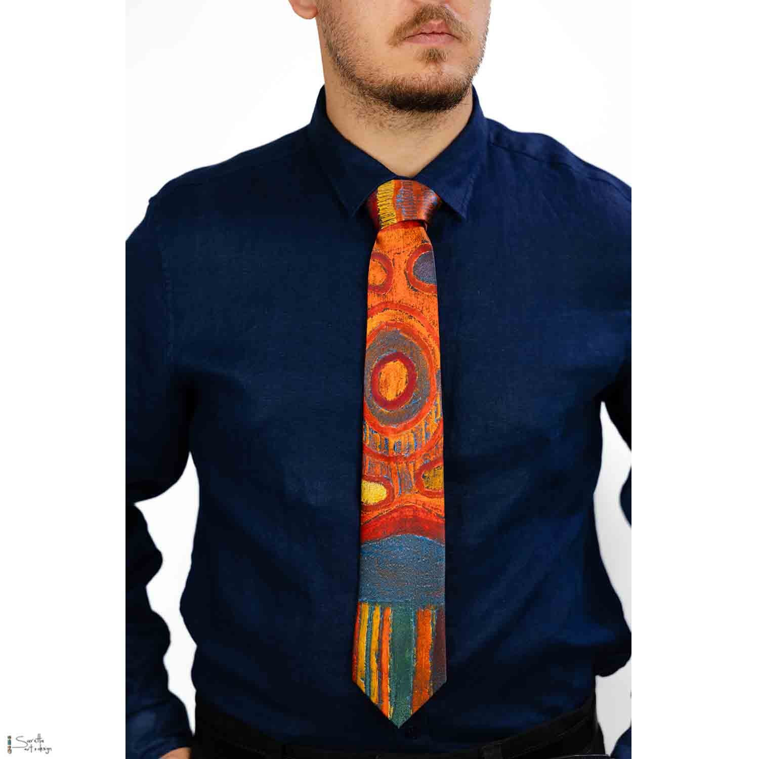 Men's Tie - Poorubang - Bora Ground - Saretta Art & Design