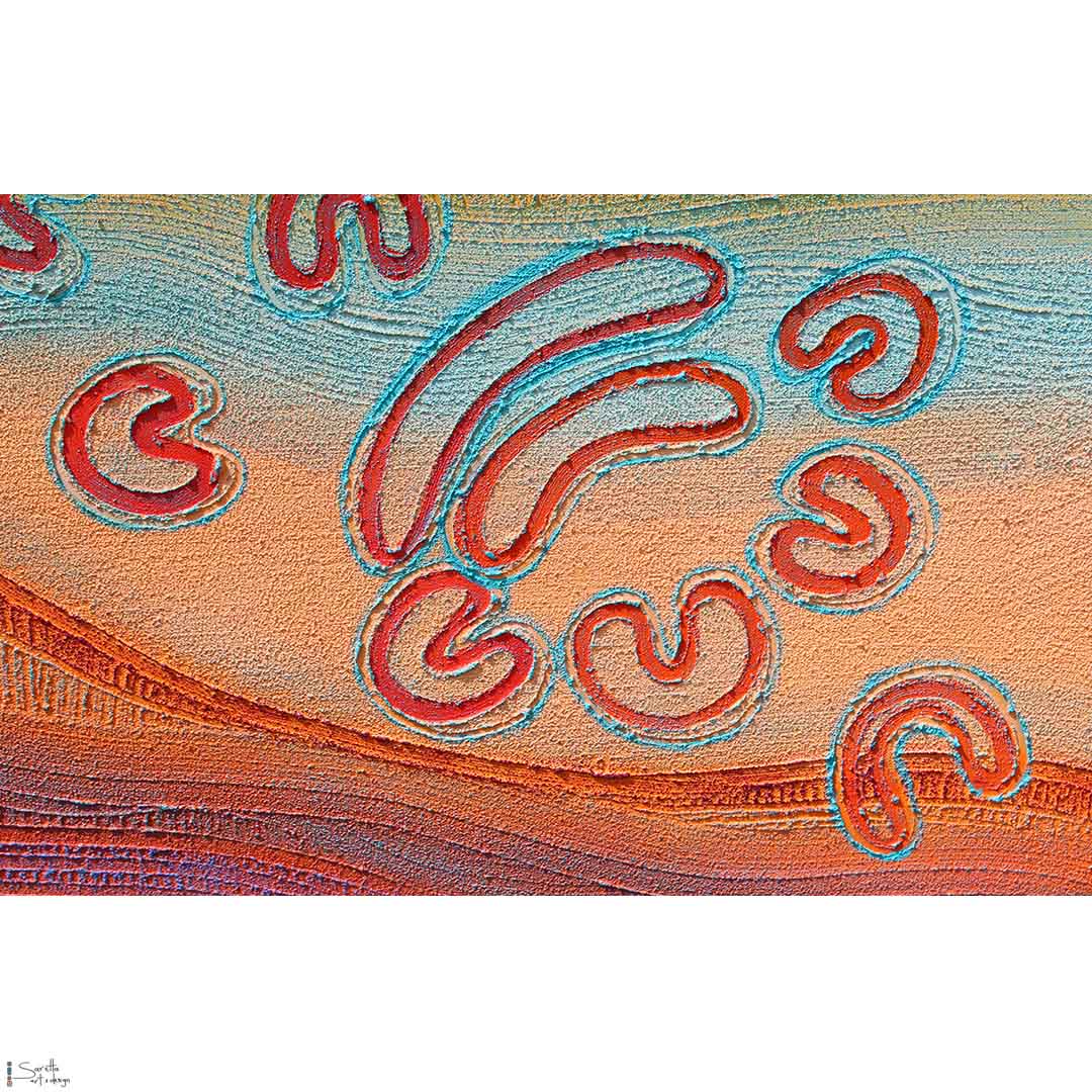 close up of Ngooroowin Wgapall – Emu Women, Canvas Print by Saretta Fielding