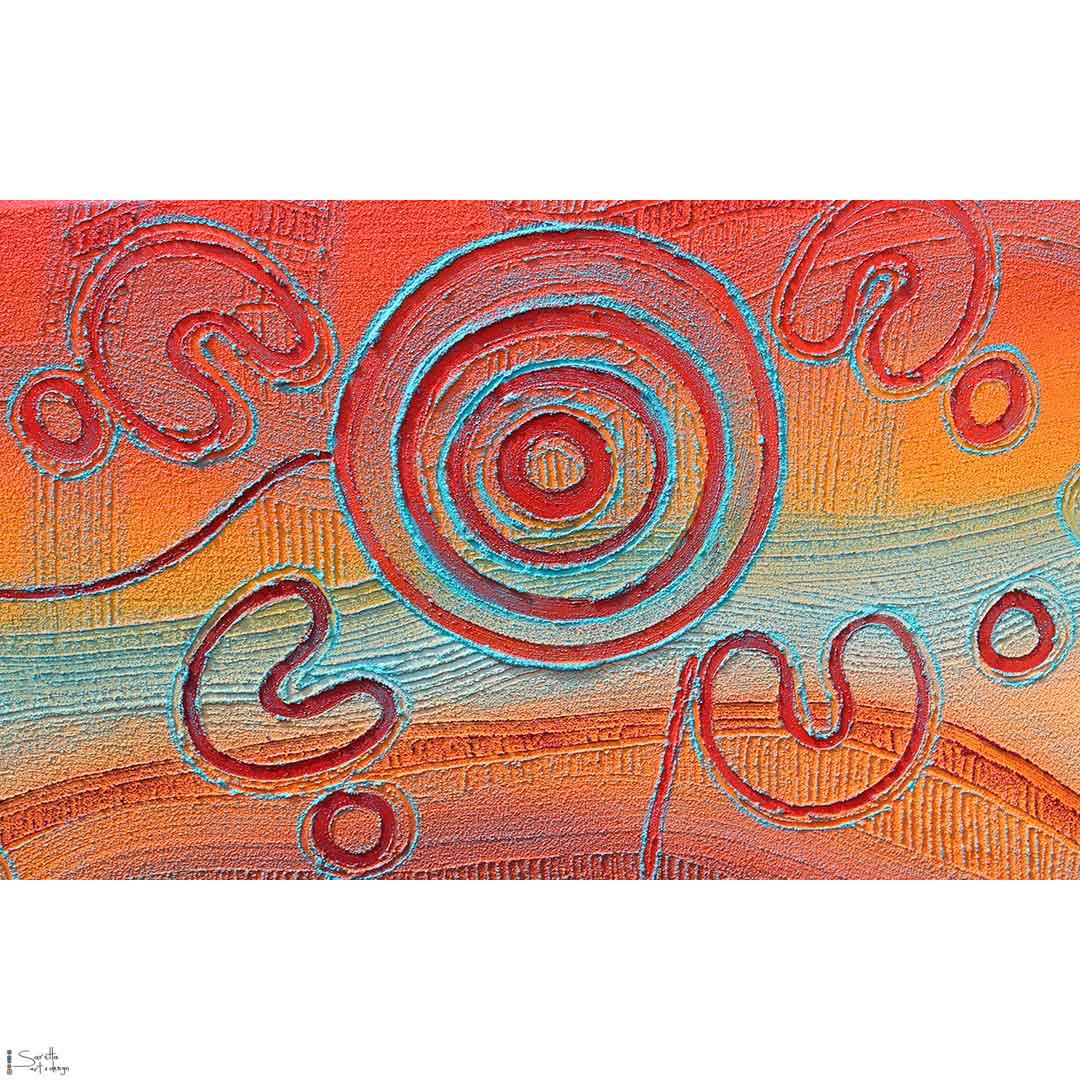 close up of Ngooroowin Wgapall – Emu Women, Canvas Print by Saretta Fielding