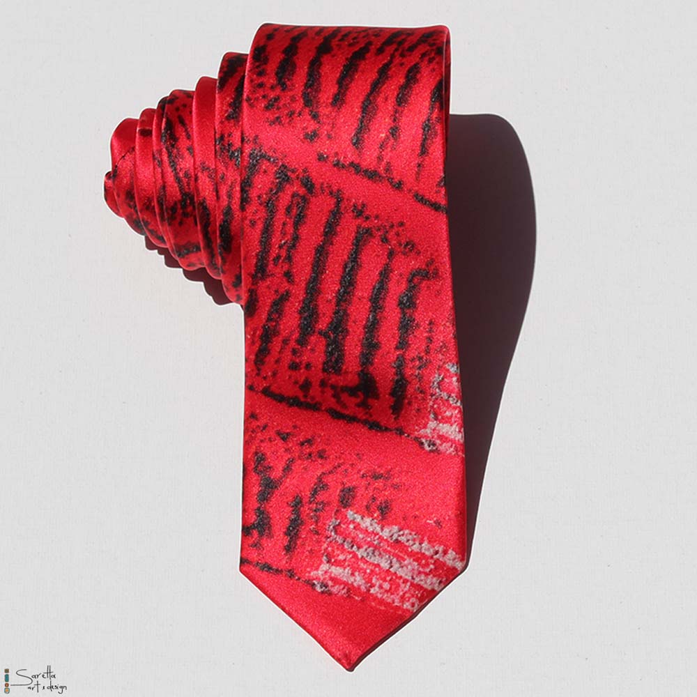 Men's Skinny Tie - Biraban - Saretta Art & Design