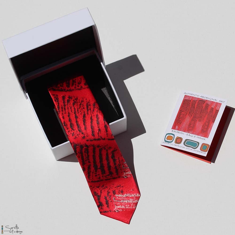 Men's Skinny Tie - Biraban - Saretta Art & Design