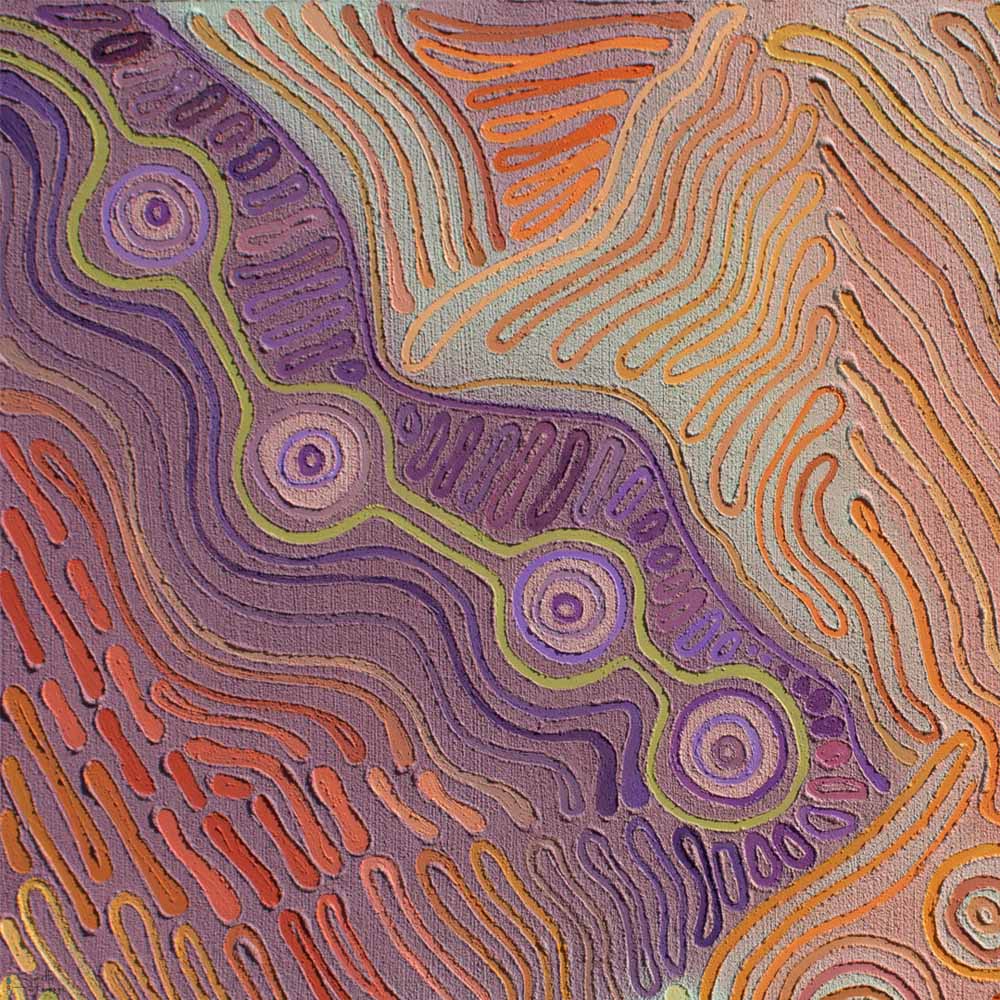 close up of Bowangkaliko Malang – Rise Together Aboriginal artwork by Saretta