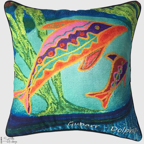 Cushion Cover - Totem Guparr Dolphin - Saretta Art & Design