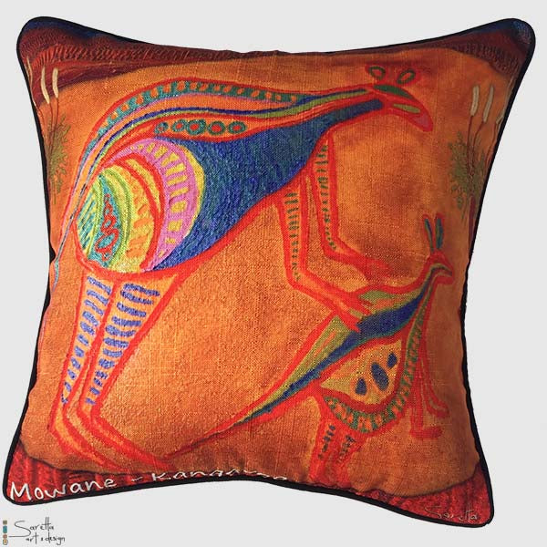 Cushion Cover - Totem Mowane Kangaroo - Saretta Art & Design