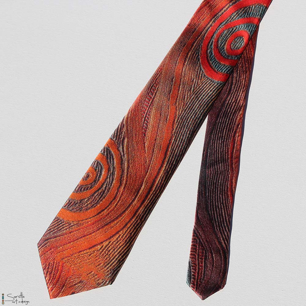 Men's Tie - Kari Kari - Beginning Time - Saretta Art & Design