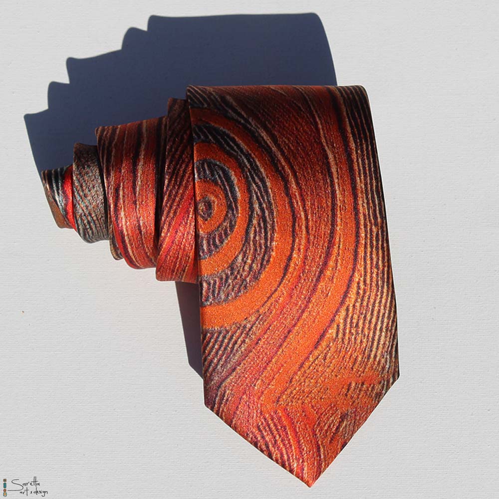 Men's Tie - Kari Kari - Beginning Time - Saretta Art & Design