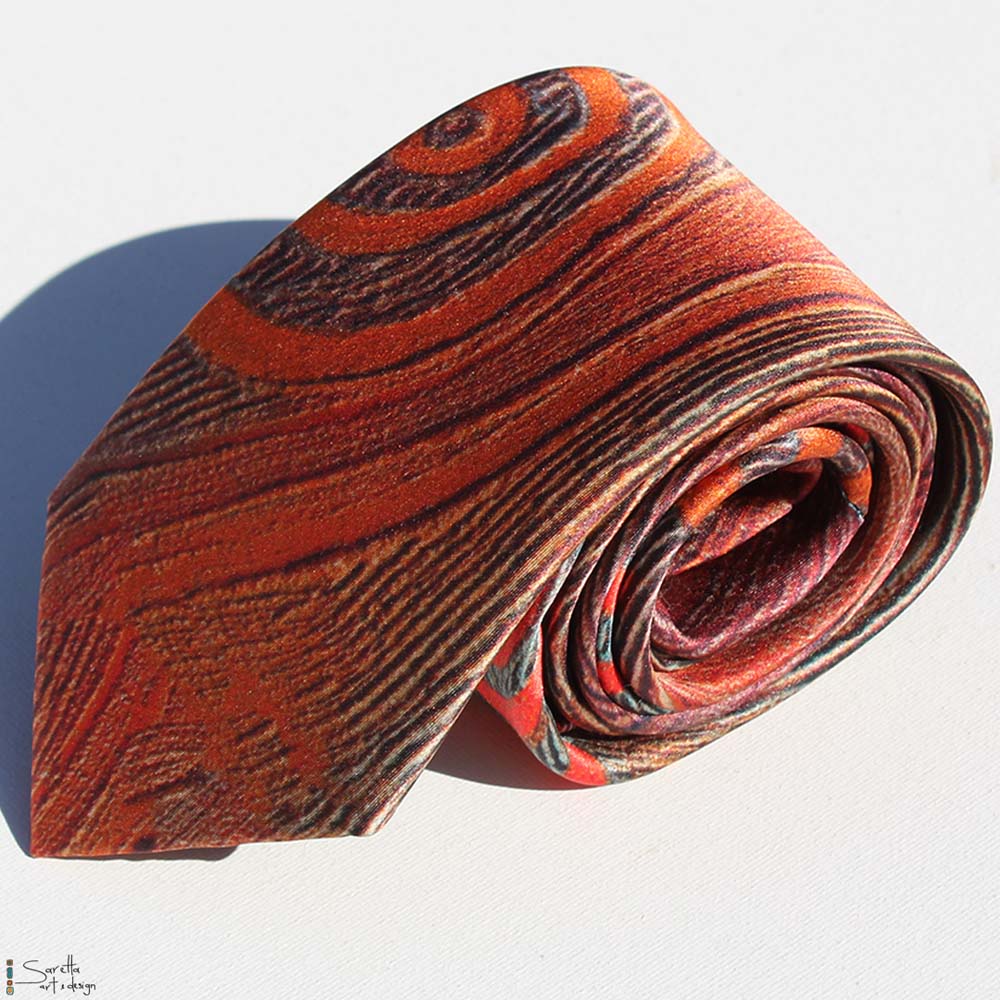 Men's Tie - Kari Kari - Beginning Time - Saretta Art & Design