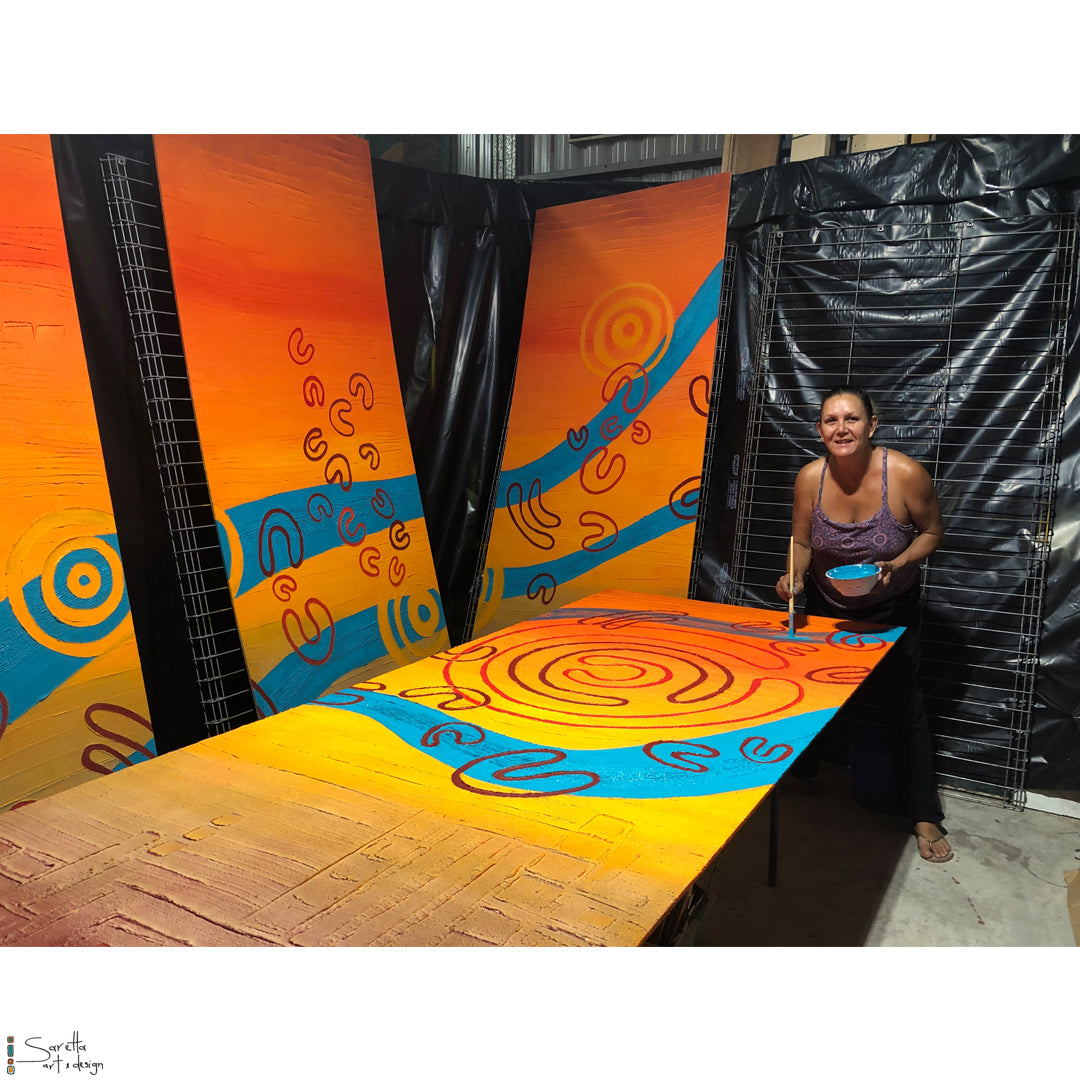 Burbuga Mura - Rising Path Mural for Laing O'Rourke - Saretta Art & Design