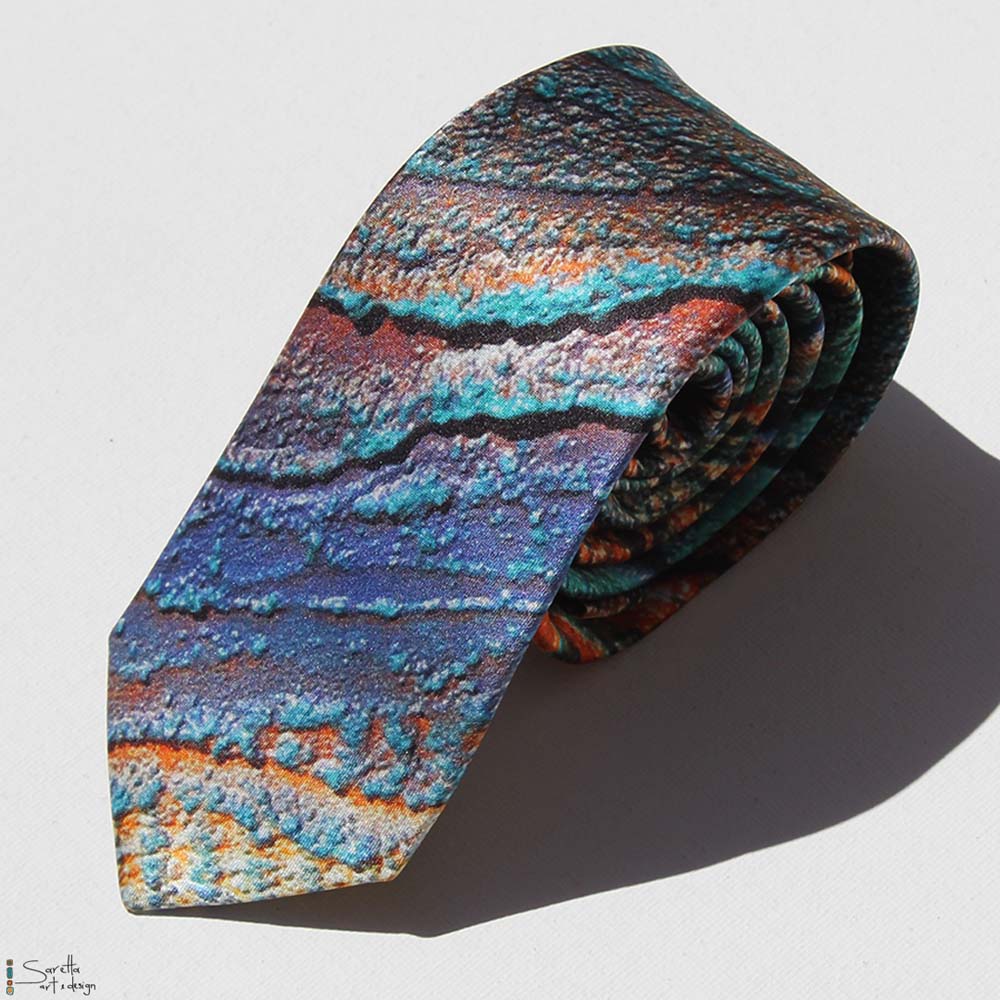 Men's Silk Ties - Pamara - River - Saretta Art & Design