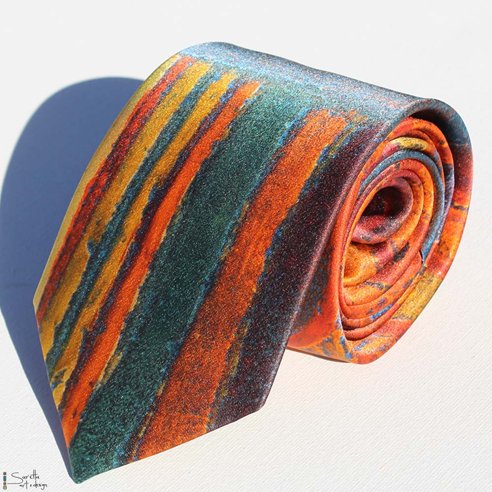 Men's Tie - Poorubang - Bora Ground - Saretta Art & Design