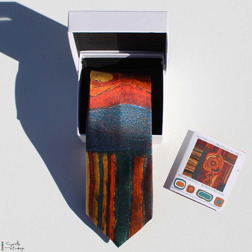 Men's Tie - Poorubang - Bora Ground - Saretta Art & Design