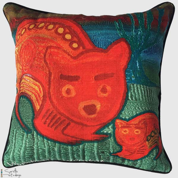 Cushion Cover - Totem Wombati Wombat - Saretta Art & Design
