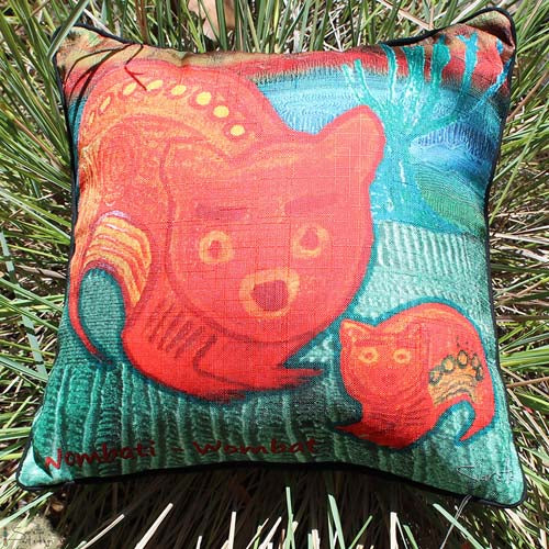 Cushion Cover - Totem Wombati Wombat - Saretta Art & Design
