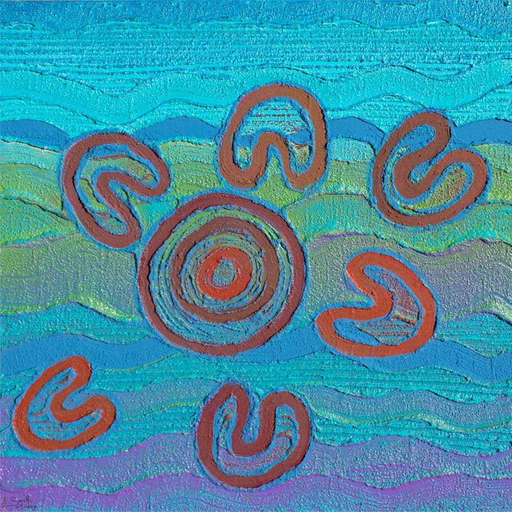 Yarnteen Yamuloong Awaba – All Come Together on Lake Macquarie - Saretta Art & Design