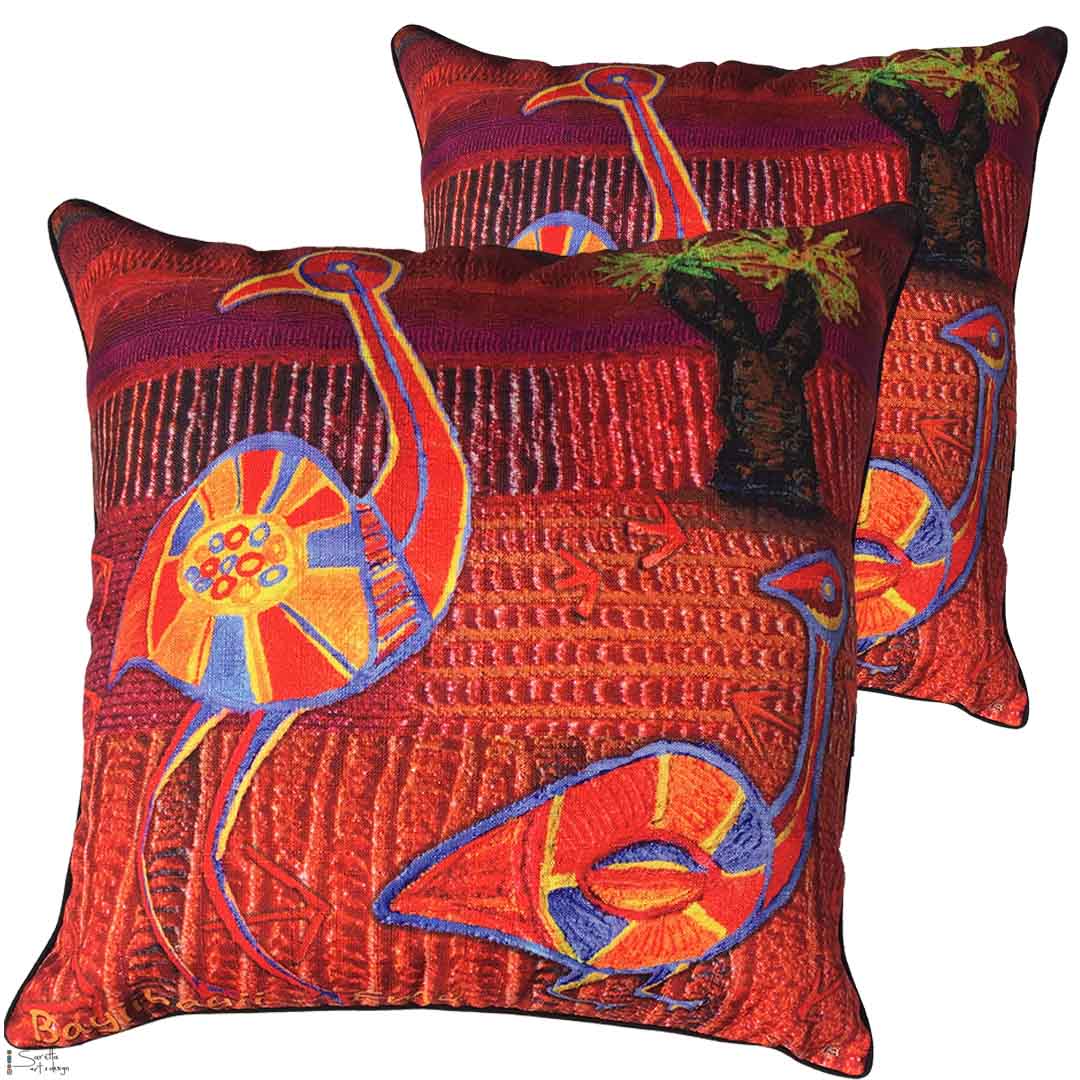 Cushion Cover - Totem Bayiibayii Emu - Saretta Art & Design