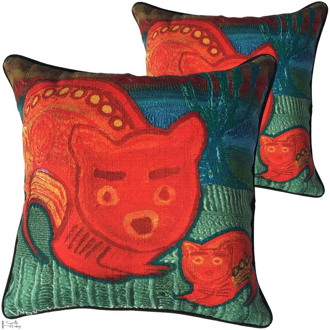 Cushion Cover - Totem Wombati Wombat - Saretta Art & Design